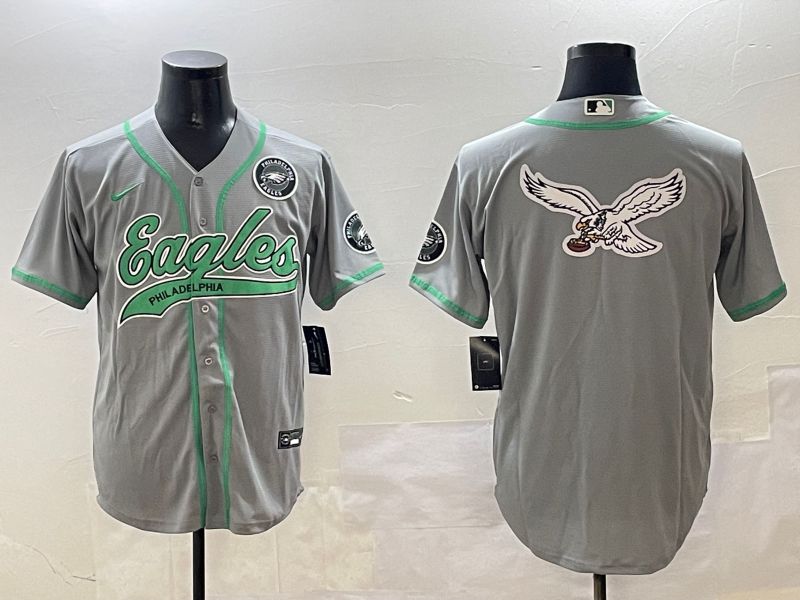 Men Philadelphia Eagles Blank Grey Jointly Name 2025 Nike Limited NFL Jersey style 16->philadelphia eagles->NFL Jersey